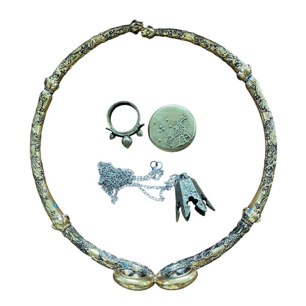 Black Myth Wukong 4pc Collection Set Headband Ring Bell Pendant Coin Cosplay